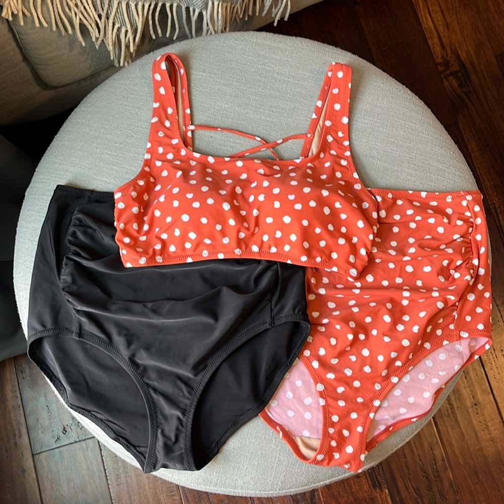 Beach Bump by Motherhood Maternity high-waist bikini set with 2 bottoms